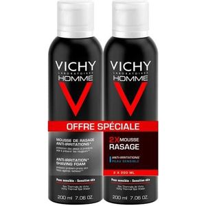 Vichy Homme Sensi Shave Scheerschuim anti-irritaties, verpakking van 2 stuks (2 x 200 ml)
