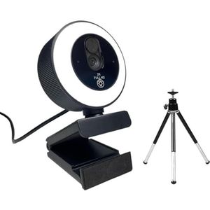 4K/1080P USB-webcam met automatische ringverlichting Privacycover Statief Type-C for pc Zoom Streamingvergadering(Q10-4K Webcam)