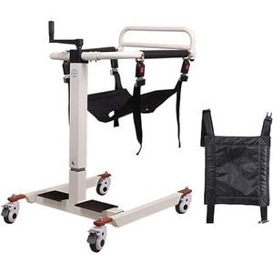 Draagbare patiëntenlift rolstoel voor thuis, full body patiënt transfer lifter met gewatteerde zitting nachtkastje commode voor handicap ouderen senioren rolstoellift (A)
