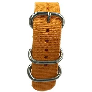 Chlikeyi Horlogebandje 20-24 mm horlogeband nylon stof horlogeband roestvrij staal gesp vrouwen mannen horlogeband horlogeband accessoires, Oranje, 18 mm, strepen