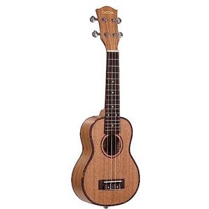 Cascha Premium mahonie sopraan ukelele, kleine Hawaii gitaar, ukelele voor beginners, met acquilasnaren en 3 plectra Ukelele-set Engels 21 inch Sopran bruin