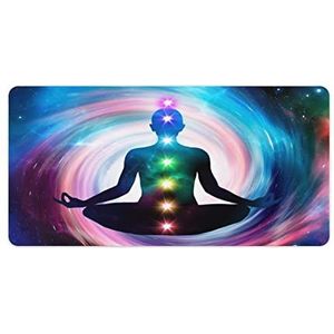 Ruimte Meditatie met Gloeiende Chakra's Mode Bureau Muismat Antislip Gaming Muismat Accessoires Decor 30x60cm