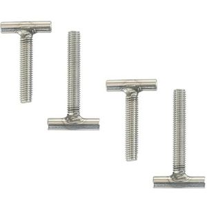 Bout, T-bouten, 4 stuks M8 30~150mm T-vormige draadstangklemdopbout GB37 304 roestvrij staal T-groefschroef(M8*35mm)