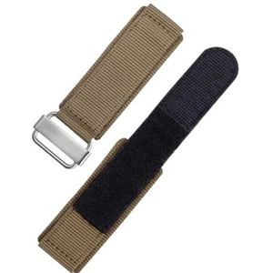 Nylon Horlogeband fit for Seiko for Rolex klittenband horlogeband sport Armband waterdichte bandjes 22mm 24mm (Color : Khaki silver, Size : 22mm)