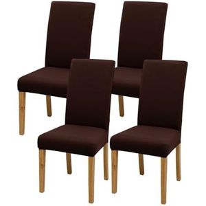 Stoelhoezen, Eetkamerstoelhoezen, stretch afneembare wasbare eetkamerstoelbeschermer decoratiehoes stoelhoes for hotelceremonie banket keuken restaurant (kleur: rood, maat: 8PCS) (Color : Brown, Siz