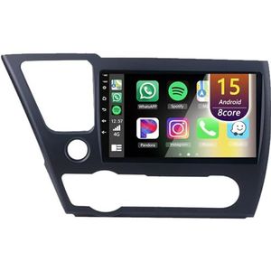 Android Radio voor Honda Civic 2013-2016, 9 inch Touchscreen Autoradio met Wireless CarPlay Android Auto Bluetooth WIFI(4Core(1+32GB))