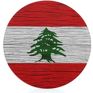Libanon Houttextuur Libanese Snijplank Ronde Dienblad Slagers Blok Snijplank Voor Carving Vlees Groenten Kaas En Brood