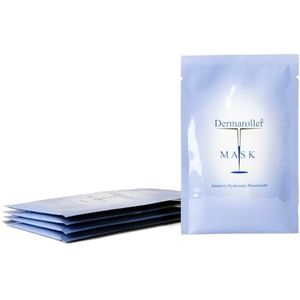 Dermaroller Hyaluronzuur gezichtsmasker tegen droge huid - Skincare (Premium) hydrateert en vermindert rimpels, ondersteunt de collageenvorming - 1 x 5 stuks (verpakking van 5)