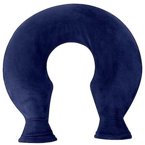 Heetwaterfles Tas for warmwaterflessen Nekverzorging Heetwaterzak U-vormige warmwaterzak Creatieve warmwaterzak Nek- en schouderwarme handwarmer Marineblauwe sjaal Zachte warmwaterkruik