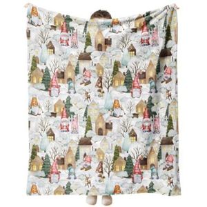 Bedlam - Fleece kerstdeken (120 x 150 cm) - behaaglijk en zacht teddyfleece - kerstplaid - kerstdeken - rode fleece deken voor Kerstmis