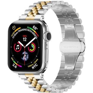 Strap-it Jubilee stalen band - zilver/goud - Geschikt voor Apple Watch - Afmetingen: 38-40 - 41mm
