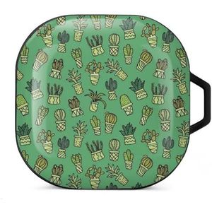 Planten cactus oordopjes hoesje compatibel met Samsung hard shell beschermhoes zwart-stijl