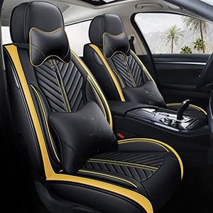 Autostoelhoezen Voor Mercedes GLA GLC GLE GLK GLS CLK SLC SL ML-Klasse GL-Klasse V Klasse G Klasse Voor Viano 5D Auto Stoelhoezen (Color : Black yellow, Grootte : Luxury)