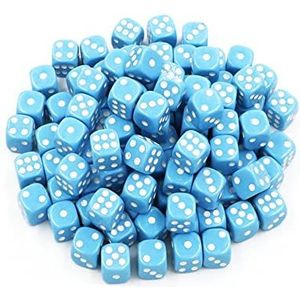 6 Zijdige Dobbelstenen 100 stks/pak 14mm acryl dobbelstenen spel dobbelstenen accessoires ronde hoek kleurrijke punt drinken dobbelstenen Dobbelsteen (Size : Sky blue)