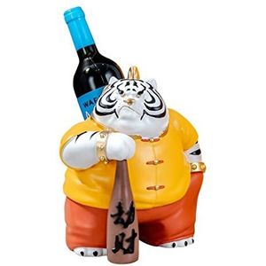 Wijnrek Flessenrek Creatieve tijger vorm wijnrek moderne hars dierlijke wijn houder woonkamer TV Kast Woninginrichting Decoratie Craft Wijnstandaard (Color : White)