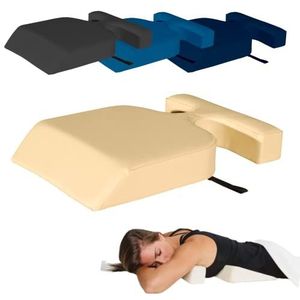Porta lite innovation in therapy Vrouwelijke borstondersteuning Bolster massagekussen - volledige borstondersteuning ergonomisch ontwerp + zachte schuimdemping + duurzame PU-bekleding + handige draagriem (zwart)