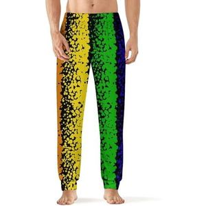 Rainbow Bubbles heren pyjama broek zachte lange pyjama broek elastische nachtkleding broek S