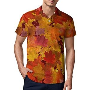 Herfst esdoorn bladeren heren golf poloshirt zomer korte mouw T-shirt casual sneldrogende T-shirts XL