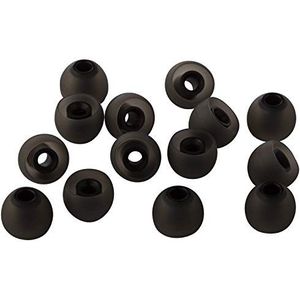 XCESSOR 7 paar (14 stuks) siliconen vervanging in oortelefoonoordopjes. vervangende oortips voor populaire in-ear hoofdtelefoon. (M, zwart/zwart)