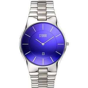 STORM Slim-X XL Horloge Heren Klassiek Horloge met een Smart Minimalistische wijzerplaat, Ultra Slim Strap en case, Dual Brush en Polished Finish, en Waterdicht tot 50m met een Date Feature, Lazer Blauw, Armband