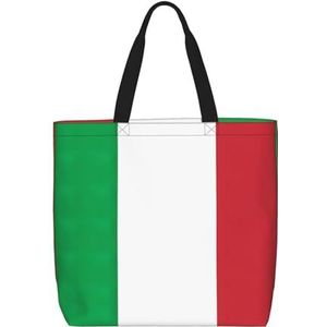 OdDdot Ierse Vlag Print Tote Bag Voor Vrouwen Opvouwbare Gym Tote Bag Grote Tote Tassen Vrouwen Handtas Voor Reizen Sport, Italië Vlag, Eén maat
