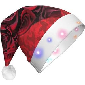 Xzeit LED Kerst Hoed Voor Volwassen Kerstman Hoed Rode Rose Liefde Hart Licht Up Kerst Hoed Xmas Vakantie Party Supplies