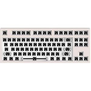 QPSJXN MK870 Mechanisch Toetsenbord DRIE Mode Wireless Hot Swap RGB aanpasbare Full-Toetsenbord-Accessoires (Wireless Cherry Pink)