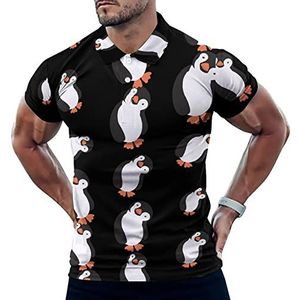 Pinguin Grappige Casual Poloshirts Voor Mannen Slim Fit Korte Mouw T-shirt Sneldrogende Golf Tops Tees M