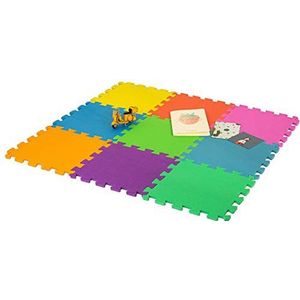DIVCHI Schuimrubberen speelmat - 29 x 29 cm meerkleurige vloermatten 18 stuks - comfortabele dempende schuimvloer puzzelmat voor kinderen en peuters