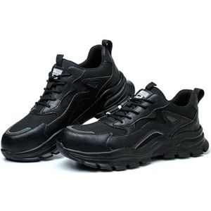 Labor Protection Shoes for Men, Anti Smashing and Anti Piercing Wear-Resistant Work Shoes, Antiskid Safety Protective Shoes, Lightweight Soft Soled Outdoor Adventure Sneakers (Color : Black, Size :