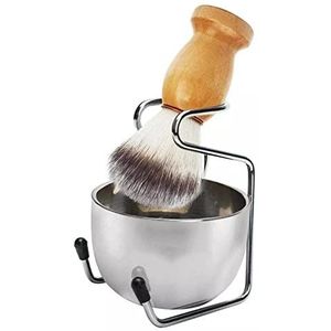 OIFAODAO, Scheermeshouder Praktische herenscheermesborstelstandaard, mode-zeepkom scheerkwasthouder, mannelijke natuurlijke varkenshaar baardborstel scheerkwastset,Scheerkwast houder