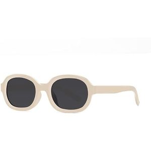 Retro ovale zonnebril zonnebril Netflix Teal gepolariseerde zonnebril (Color : White(Polariser))