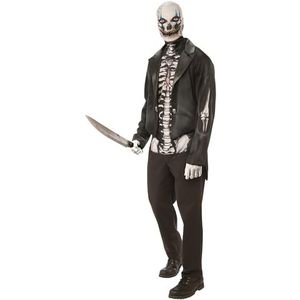 Bristol Novelty Zwart-wit skeletkostuum voor volwassenen - (extra grote maat) 1 set - perfecte Halloween-verkleedoutfit