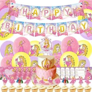 46 stuks Doornroosjes Anime Latex Ballonnen Thema Party Decoratie Ballonnen Verjaardag Decoraties Anime Feestbenodigdheden Banner Ballonnen Decor