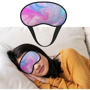 Kleurrijk marmer pastel roze blauw paars oogmasker om te slapen zacht satijn slaap schaduw cover blinddoek met elastische band reizen dutje verduisterende oogschaduw cover voor vrouwen mannen