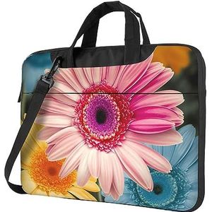 Kleurrijke Daisy Bloem Laptop Tas Shockproof Laptop Sleeve Case Computer Schoudertas 13 14 15.6 inch