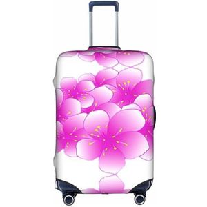 OdDdot Retro blauwe bloemen print stofdichte koffer beschermer, anti-kras koffer cover, reizen bagage cover, Roze Bloem, XL