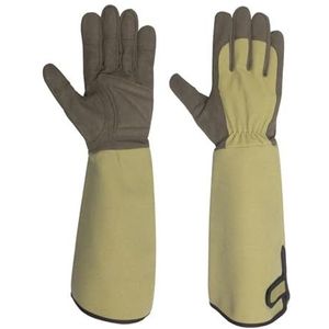 CYJAZNHH Canvas ellebooglange tuinhandschoenen for graven, planten, snoeien, verschillende maten(Medium)