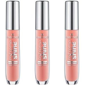 essence extreme shine volume lipgloss, 12, Nude, glanzend, stralend fris, doorschijnend, olievrij, zonder parabenen, 3-pack (3x5ml)