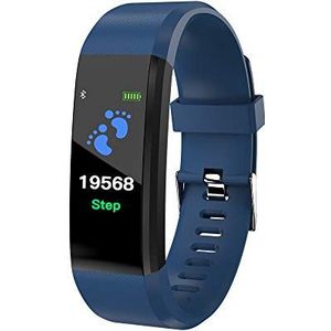USB Charge Smart Band: Bluetooth waterdicht smartwatch met 0,96 inch touchscreen, stappentelling, oproepherinnering, afstandsbediening, voor heren, dames, kinderen (BLUE)