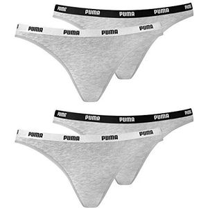 PUMA Iconic Bikini Slips 603031001 Set van 4, -328 Grijs/Grijs, S