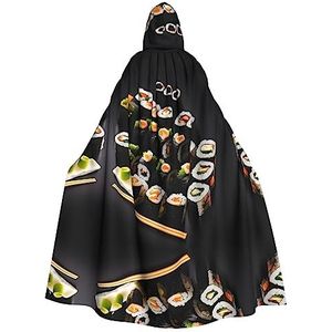 Odddot Polyester Fiber Hooded Kostuum Voor Halloween, Mannen - Gemakkelijk Te Wassen En Duurzaam Mantel Kostuum Japans Sushi Zwart