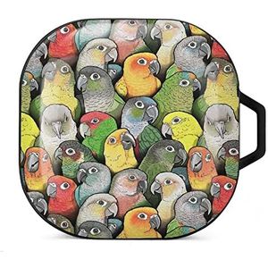 Kleur van Conures Earbuds Case Compatibel met Samsung Hard Shell Beschermhoes Zwart-stijl