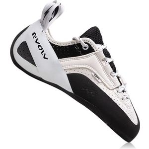 EVOLV Defy Lace LV Klimschoen voor beginners, boulderen en indoor klimmen, 2000 Grijs Wit, 44 EU