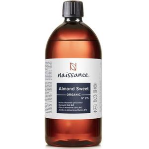Naissance Amandelolie Zoet BIO (nr. 215) 900ml - Natuurlijk, Gecertificeerd Organisch, Koud Geperst - Gebruik bij Baardolie, Massage en Aromatherapie