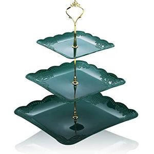 3-Laags, Taartstandaard, Fruitplates, Dessertbord, Afneembare Cupcake-standaard, Kaasbord, Taartbord, Muffinstandaard voor Bruiloft, Thuis, Verjaardag, Feest, Serveerplaat