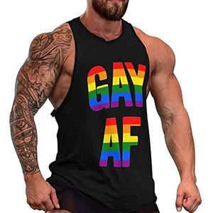 LGBT Gay Pride AF heren tanktop grafische mouwloze bodybuilding T-shirts casual strand T-shirt grappige sportschool spier