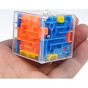 Ericetion 1 stuks 3D dobbelsteen magisch labyrint rolling toys leren puzzel doolhof bal voor kinderen speelgoed