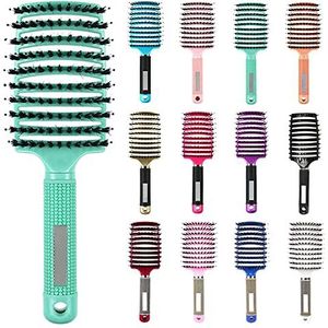 My Sensory Space Detangling haarborstel, magische borstel ontklitter, ontklitter haar nylon haarborstel, gebogen en geventileerde ontwarrende haarborstel (kleur: groen)