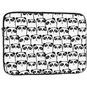 Panda grafische zwart-wit bedrukte laptop sleeve tas notebook sleeve laptop case computer beschermhoes 13 inch